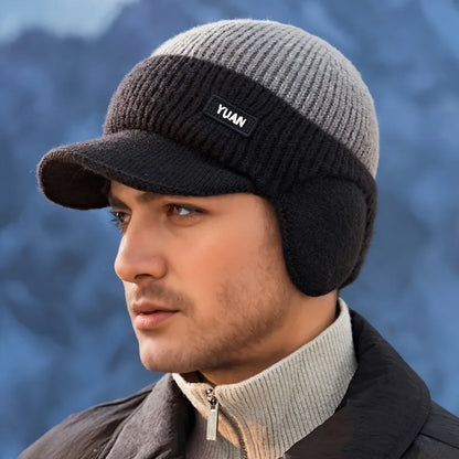 Knit Baseball Cap with Ear Protection