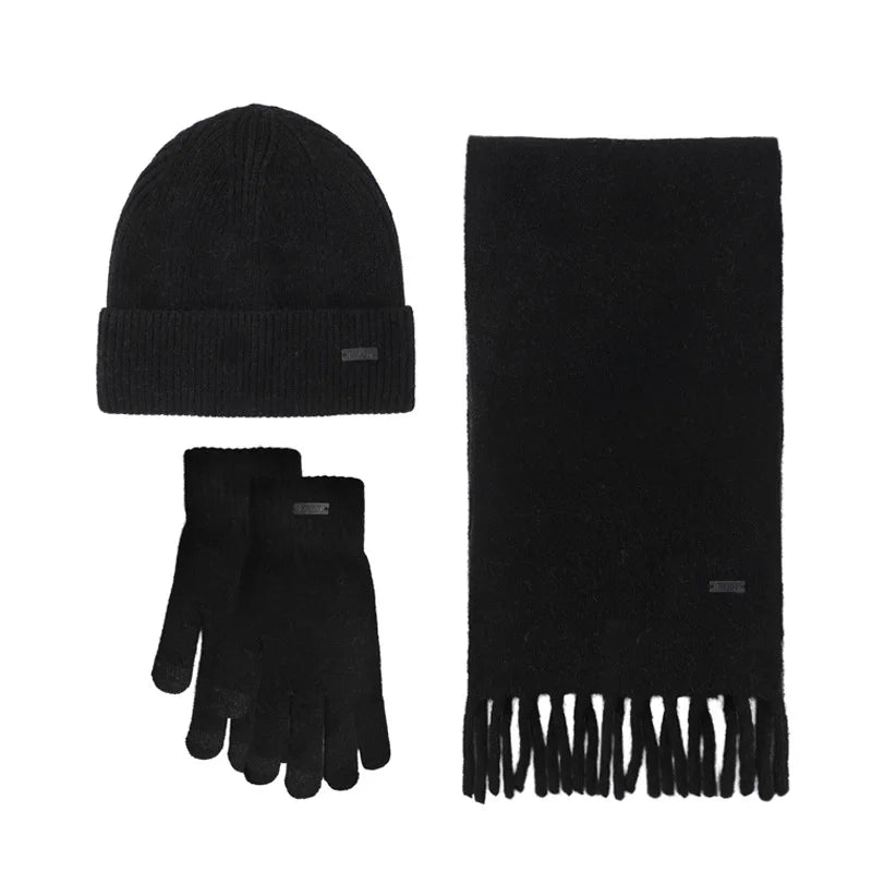 Elegant Winter 3-Piece Set: Hat, Scarf & Gloves Gift
