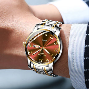 Men's Luxury Quartz Watch - Stainless Steel Elegance