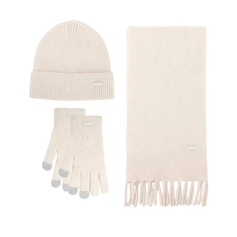 Elegant Winter 3-Piece Set: Hat, Scarf & Gloves Gift