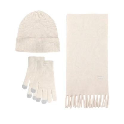 Elegant Winter 3-Piece Set: Hat, Scarf & Gloves Gift