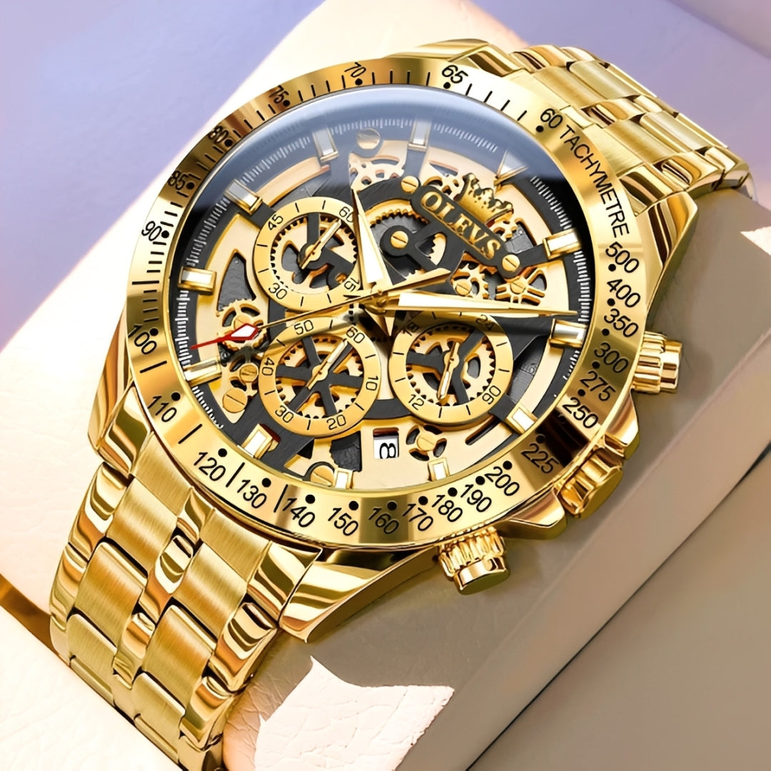 Cordace Bangkok - Casual Golden Stainless Steel Watch
