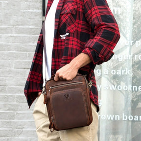 Genuine Leather Men's Vintage Crossbody Bag